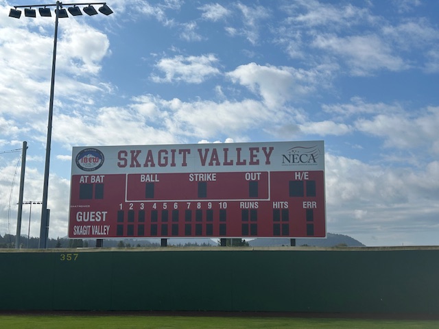 Newly installed scoreboard at SVC Dream Field