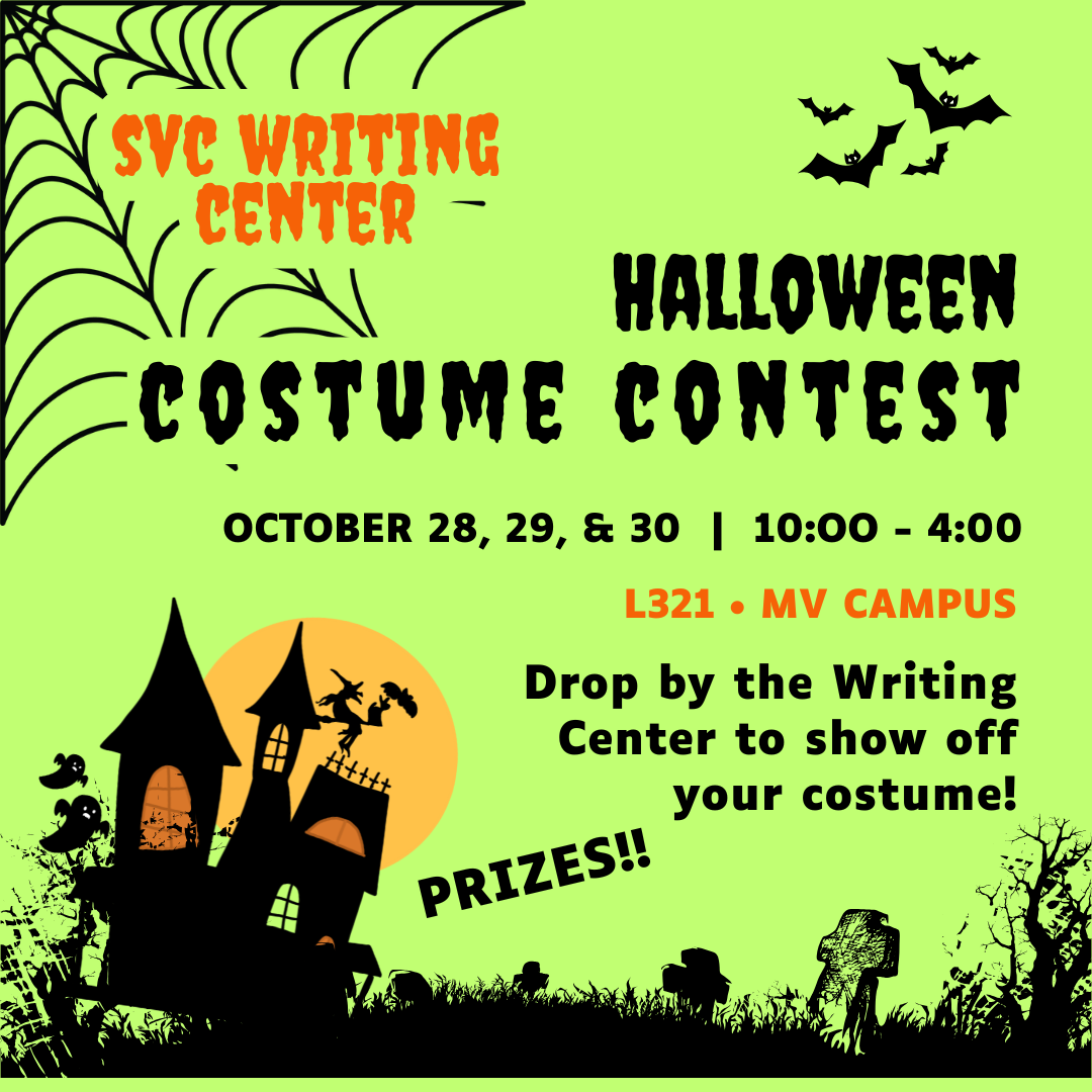 Informationa bout SVC Writing Center Halloween Costume Contest